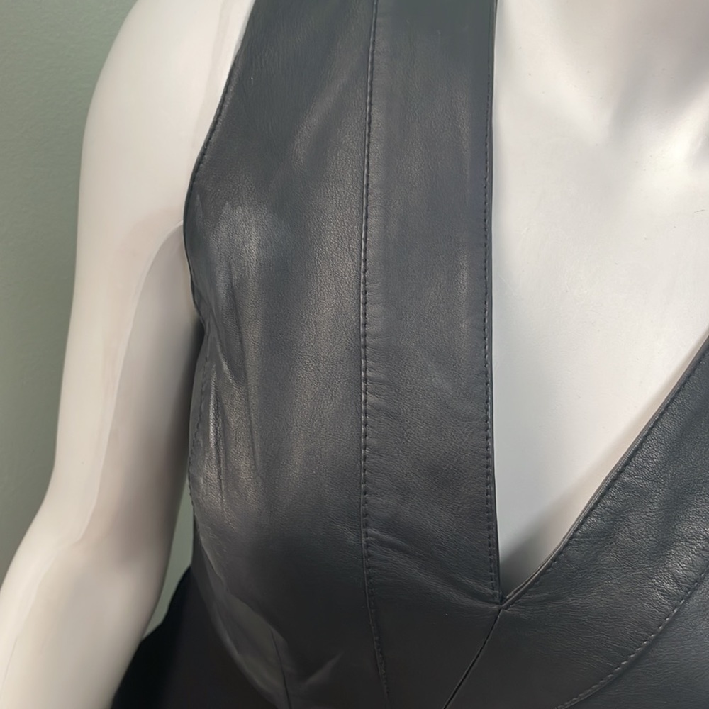 Reiss Tennyson Black Leather Dress - Picture 8 of 11